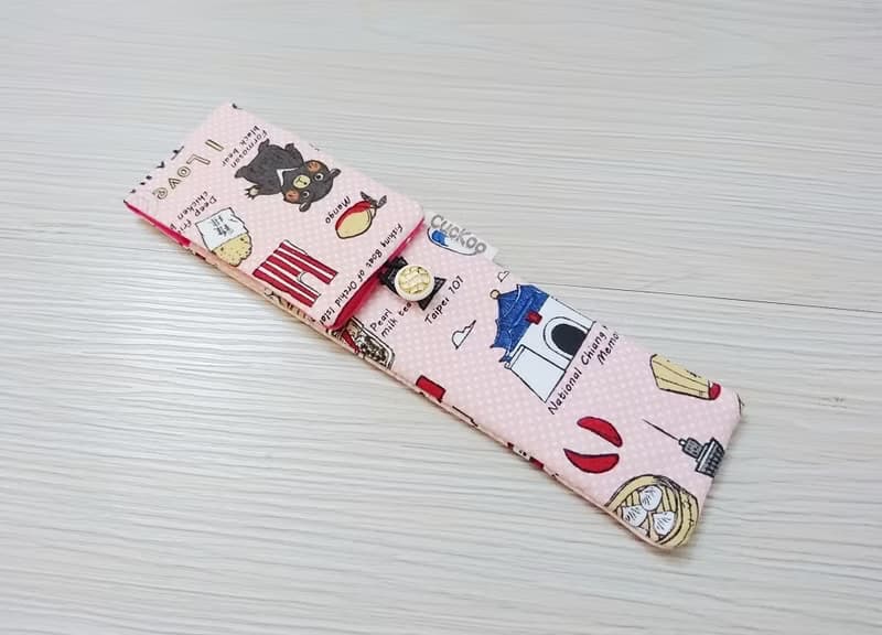 環保餐具收納袋 餐具套 台灣特色與小吃 粉色款