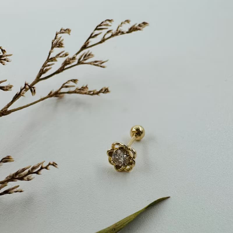Piercing 鎖珠鑽石耳環