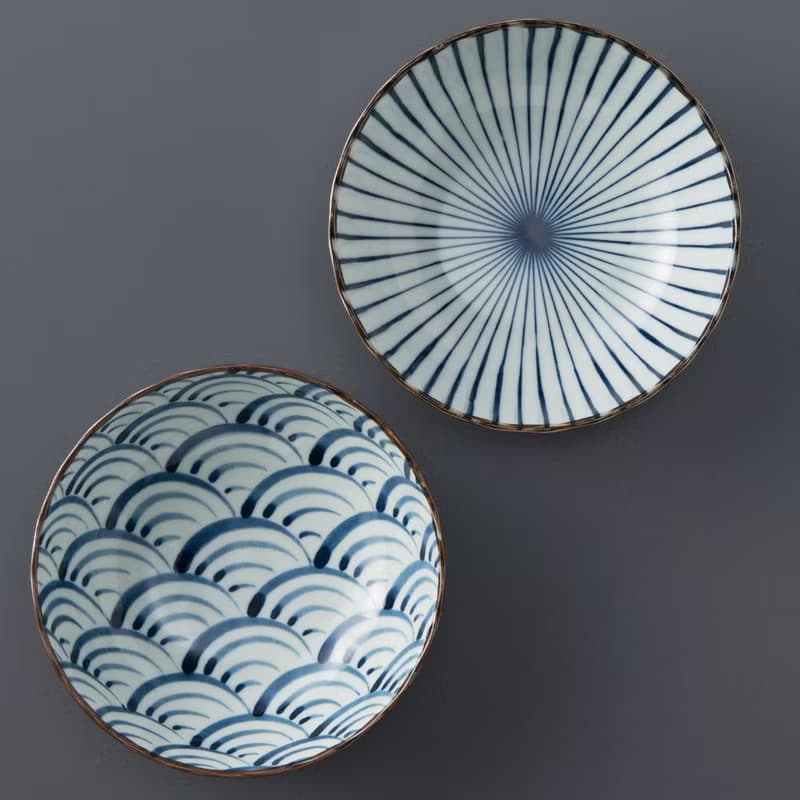 【西海陶器】波佐見燒 職人手繪系列丼飯碗 (2件式) - 禮盒組