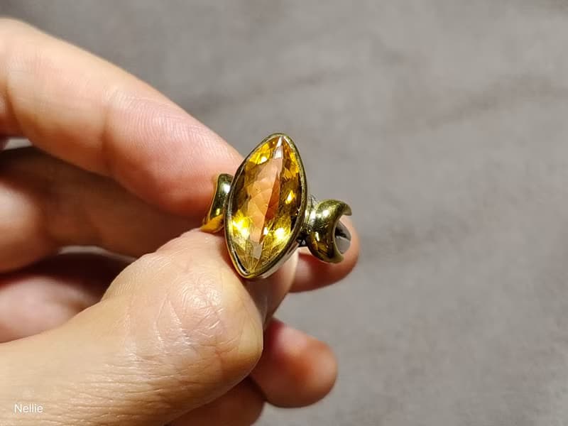 天然 黃水晶 925純銀 戒指 尼泊爾 手工製