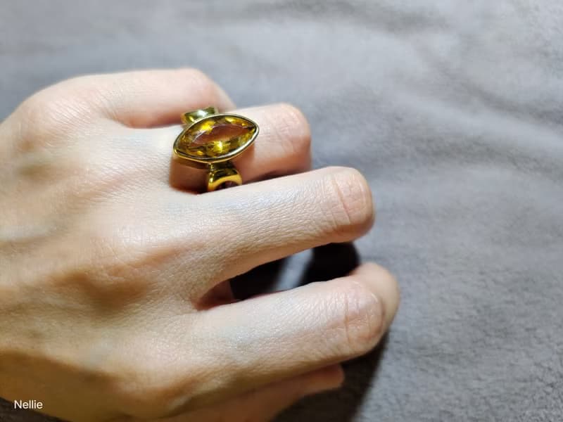 天然 黃水晶 925純銀 戒指 尼泊爾 手工製
