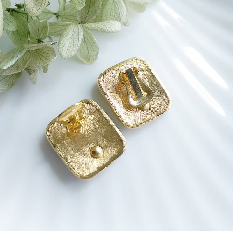 【西洋古董飾品 】黑色調 ART DECO  個性  夾式耳環