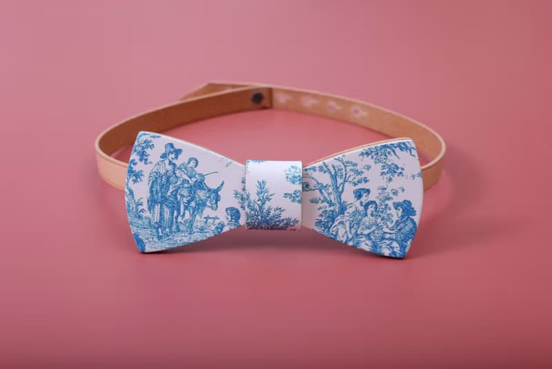 NoMatch不合設計牛皮手工藍白宮廷歐式青花可調節復古領結bowtie