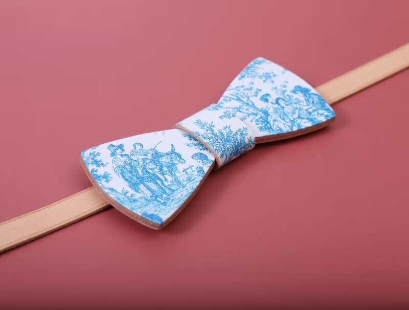 NoMatch不合設計牛皮手工藍白宮廷歐式青花可調節復古領結bowtie