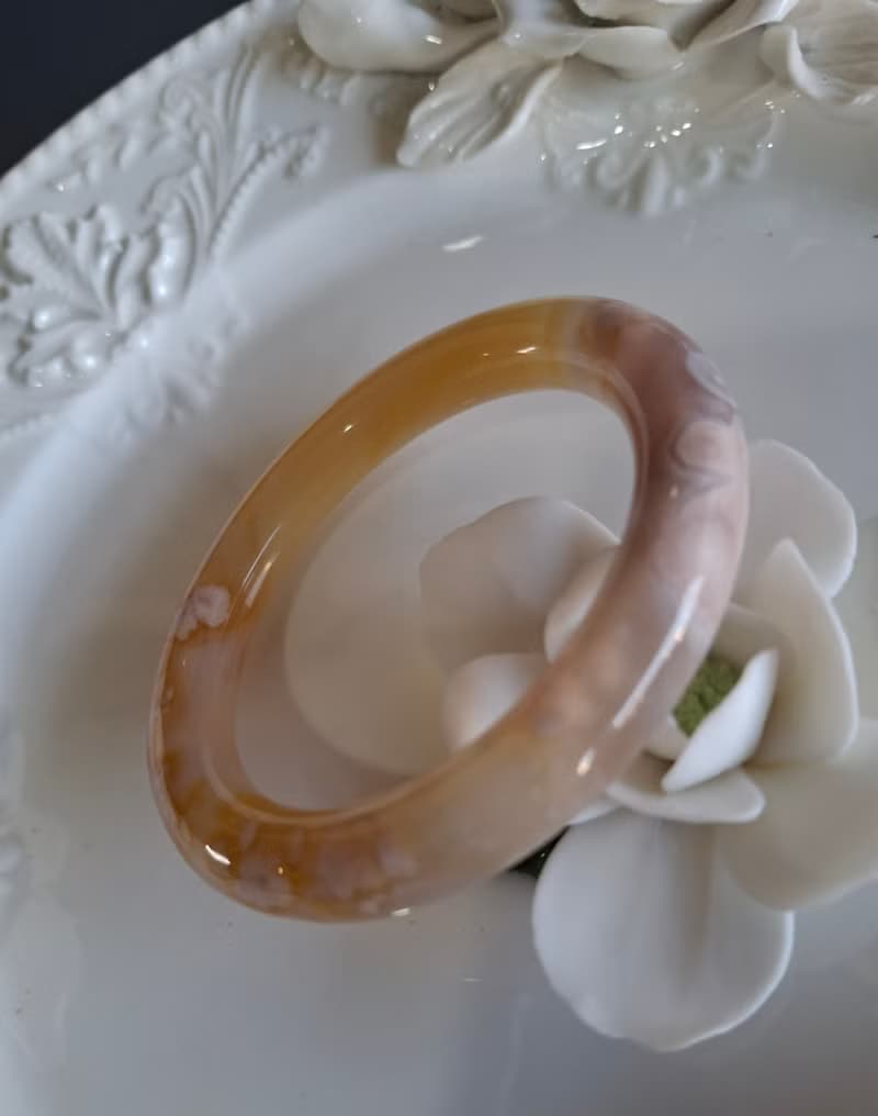 Miss feng天然石-樱花瑪瑙手鐲