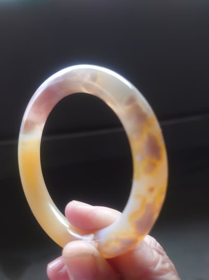 Miss feng天然石-樱花瑪瑙手鐲