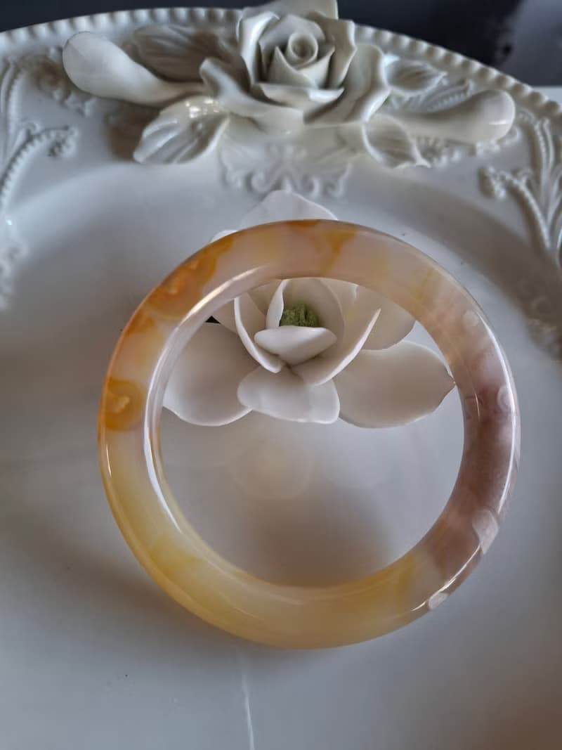 Miss feng天然石-樱花瑪瑙手鐲