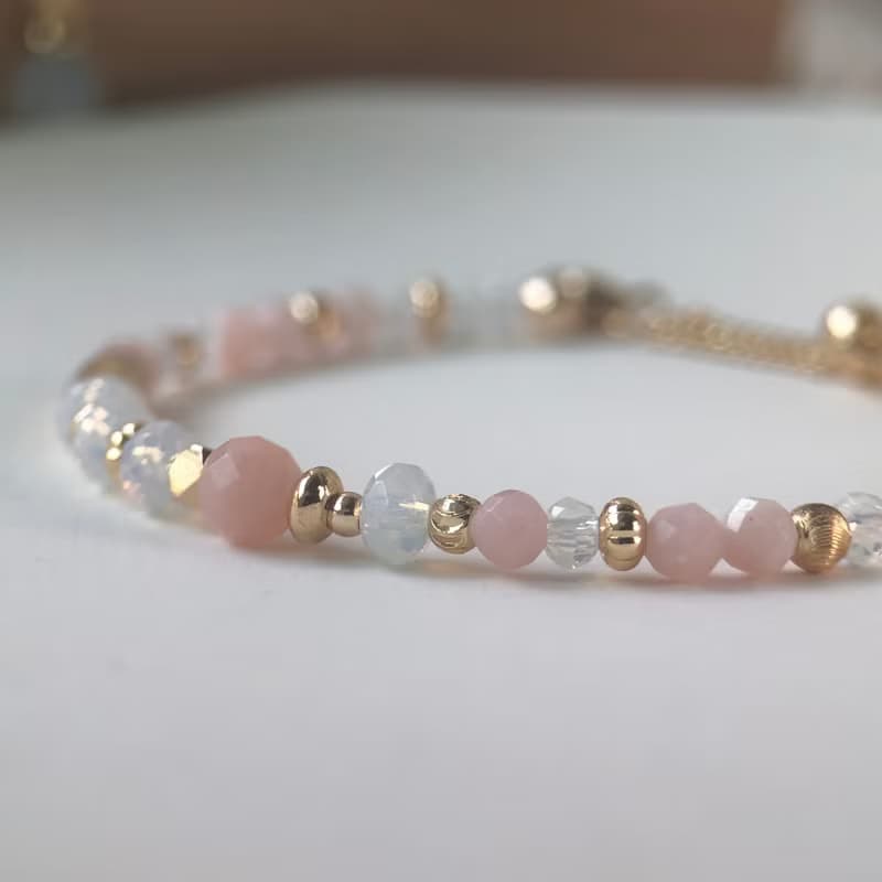 【十月生日石】珠寶盒裡的馬林糖 | 蛋白石手鍊 長度可調