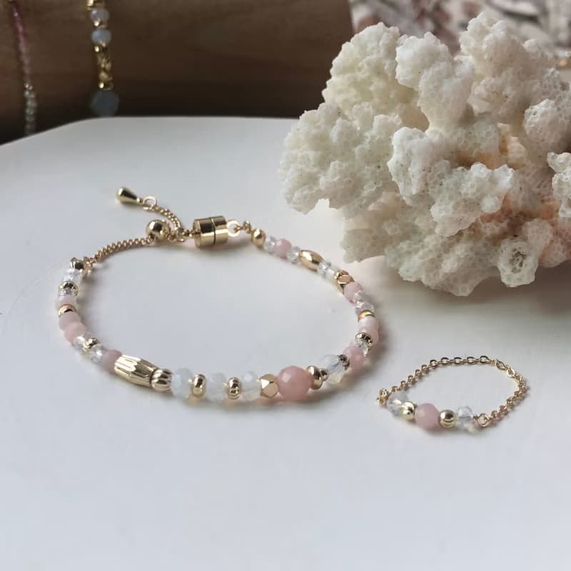 【十月生日石】珠寶盒裡的馬林糖 | 蛋白石手鍊 長度可調