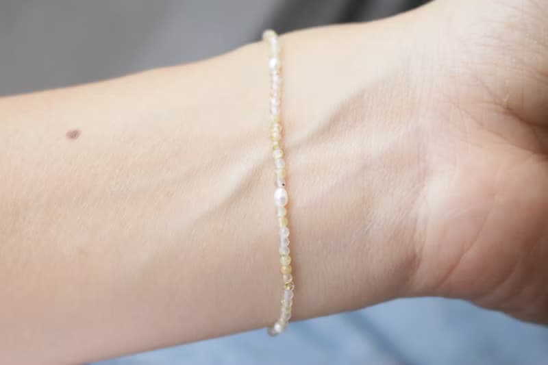 手環 金髮晶 珍珠 - 生日快樂 -