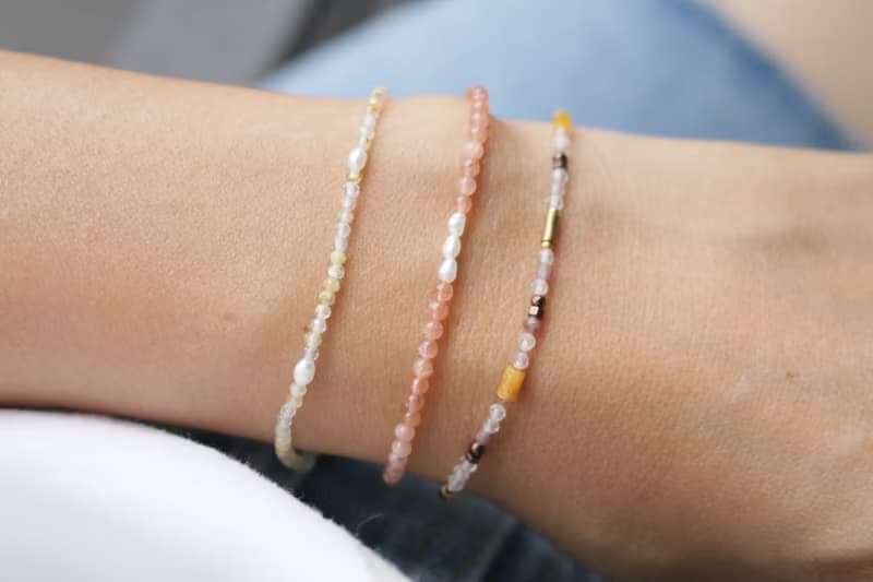 手環 金髮晶 珍珠 - 生日快樂 -