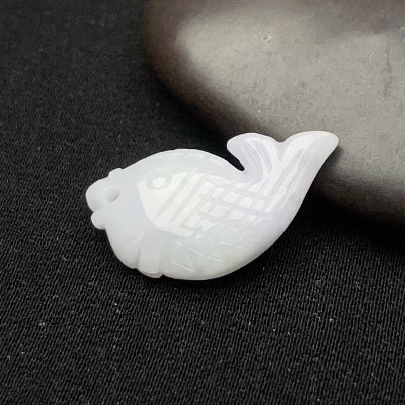 冰糯翡翠魚吊飾 | 天然緬甸玉翡翠A貨