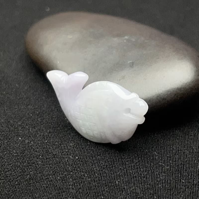 冰糯翡翠魚吊飾 | 天然緬甸玉翡翠A貨