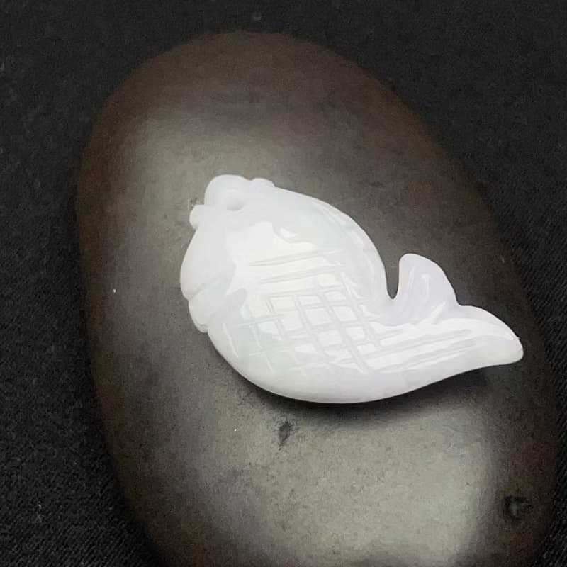 冰糯翡翠魚吊飾 | 天然緬甸玉翡翠A貨