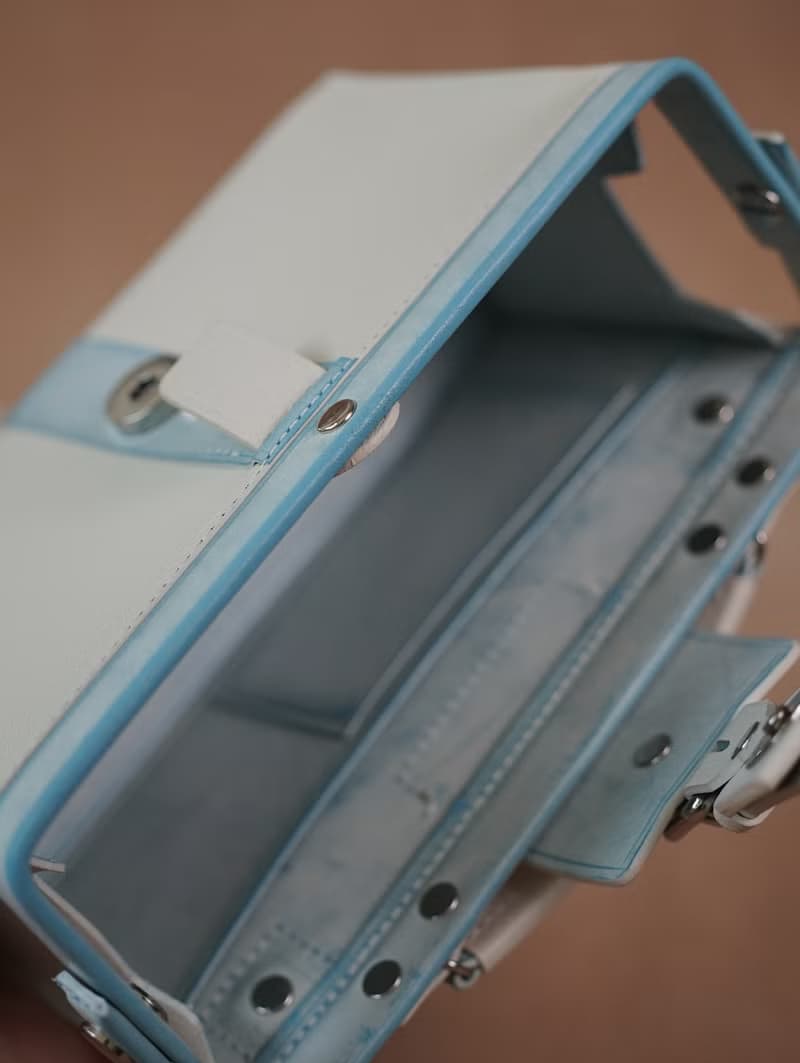 MOOS 單肩 小型 醫生包箱  16:9 fat 20 x11 x7.5  奶油X粉藍