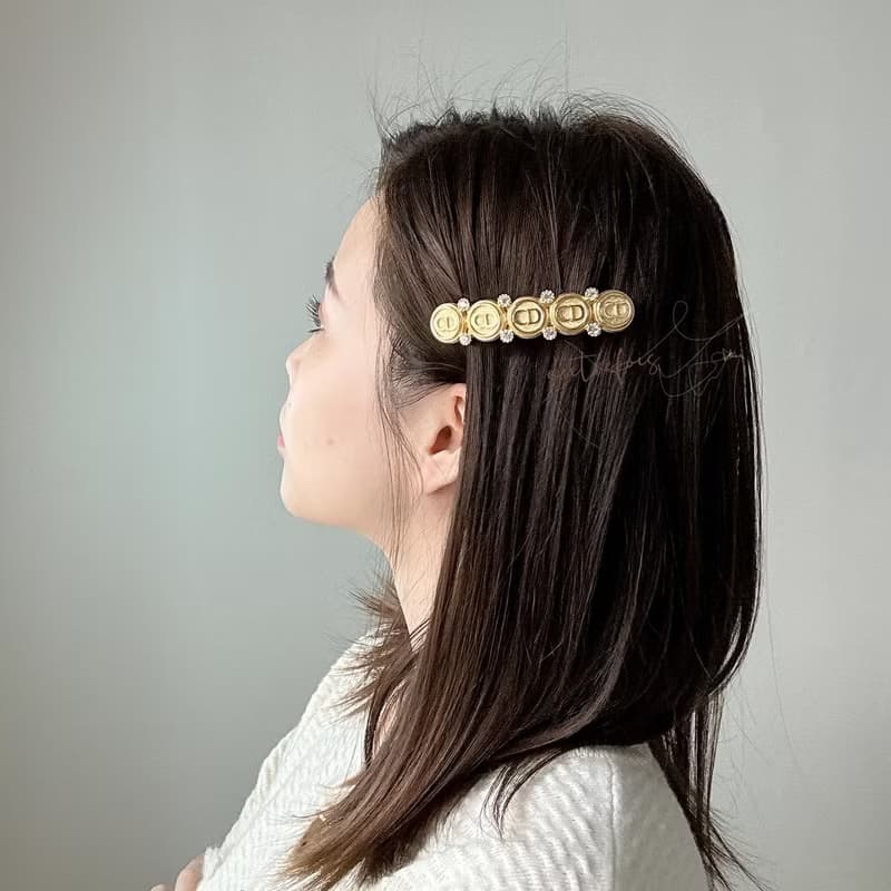 中古正品 未使用稀有品 Christian Dior CD logo 髮夾 迪奧 禮物