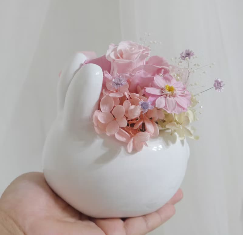 彌月戀愛兔開運盆花 求婚告白捧花外拍週年教師節生日交換禮物