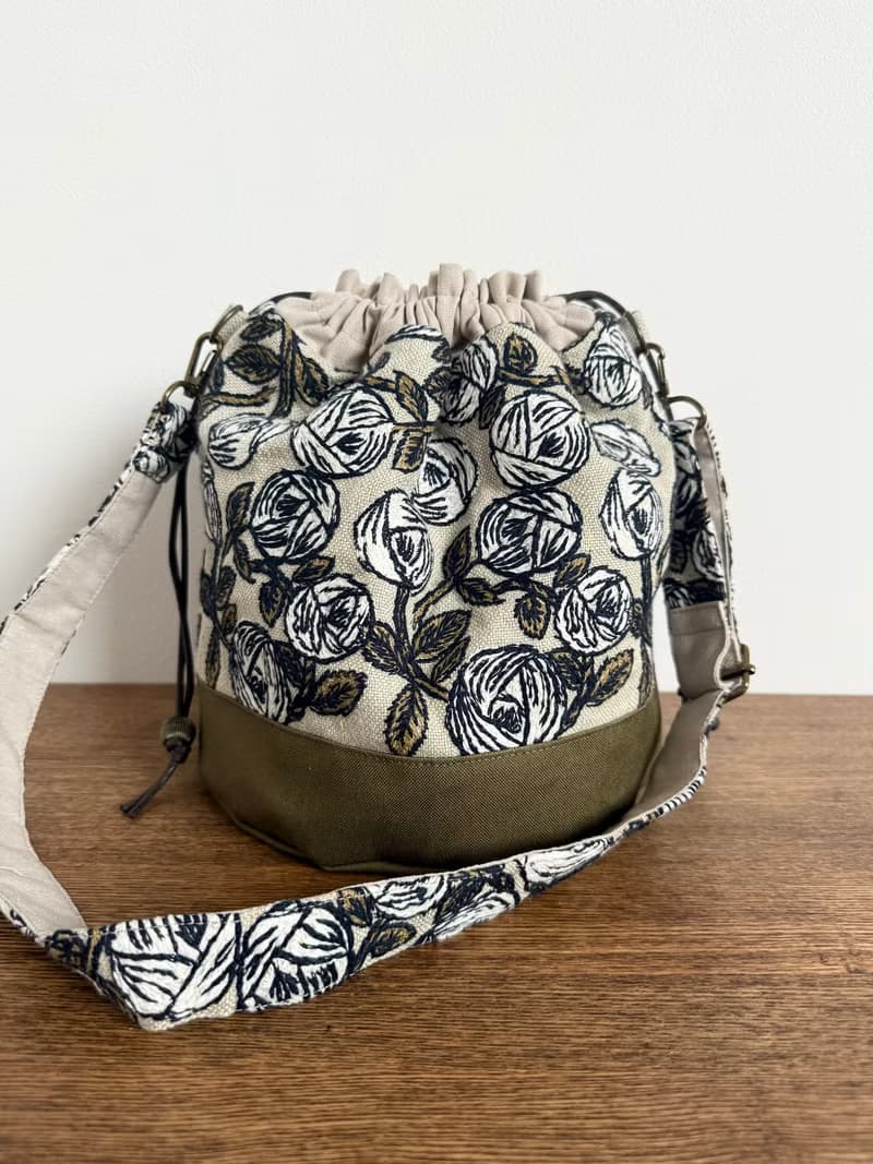 受注販売　2way巾着バッグ　ミナペルホネン rosy  ハンドメイド