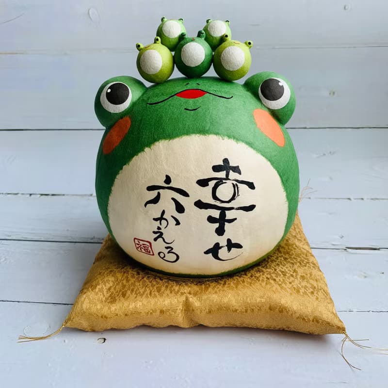 福態青蛙 迎接幸福 和紙青蛙吉祥物