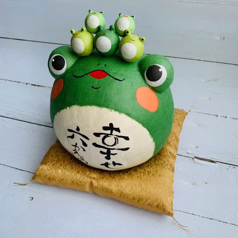 福態青蛙 迎接幸福 和紙青蛙吉祥物