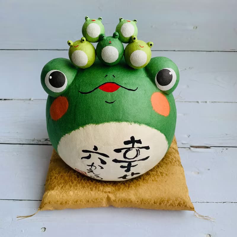福態青蛙 迎接幸福 和紙青蛙吉祥物