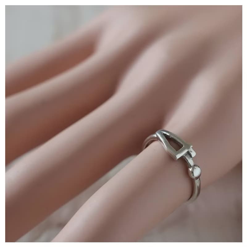 銀戒 女孩 女士 簡單 可愛 小 時尚 數 零 四