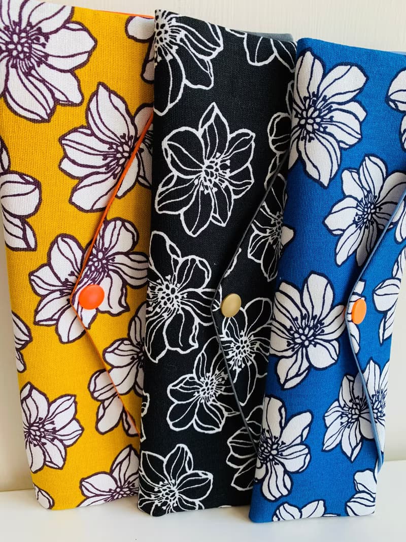 文青風環保筷袋  風情萬種 黑  手作餐具袋.交換禮物.