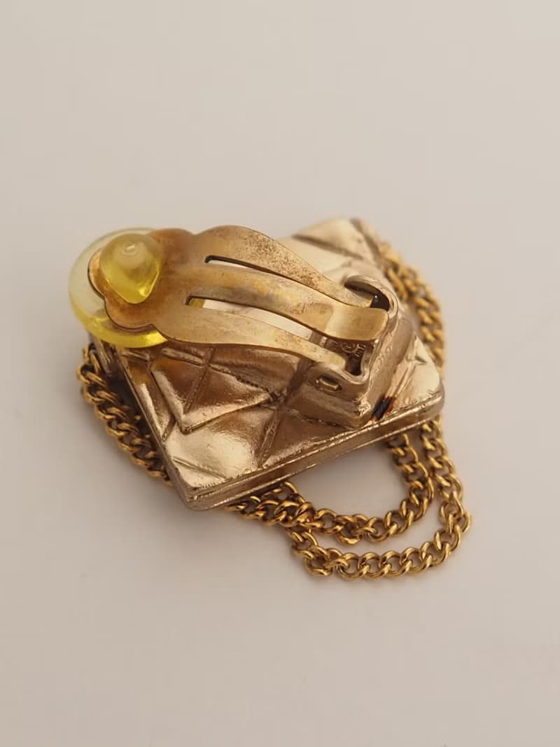 CHANEL シャネル マトラッセ バッグ イヤリング ゴールド ヴィンテージ