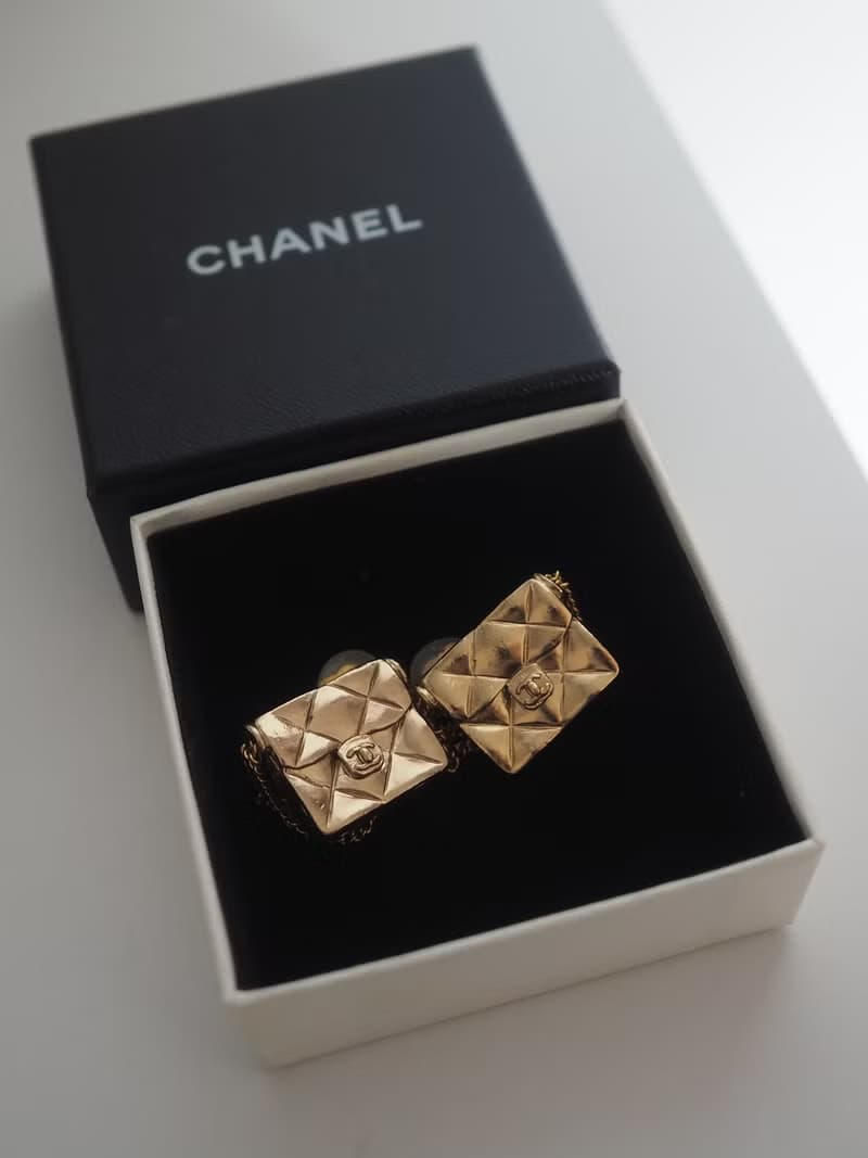 CHANEL シャネル マトラッセ バッグ イヤリング ゴールド ヴィンテージ