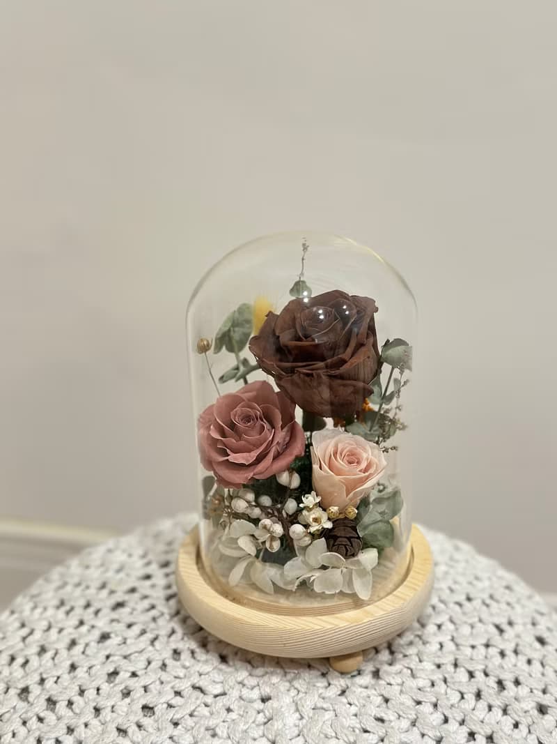 永生玫瑰玻璃盅 送禮 新年禮物 交換禮物 療癒小物