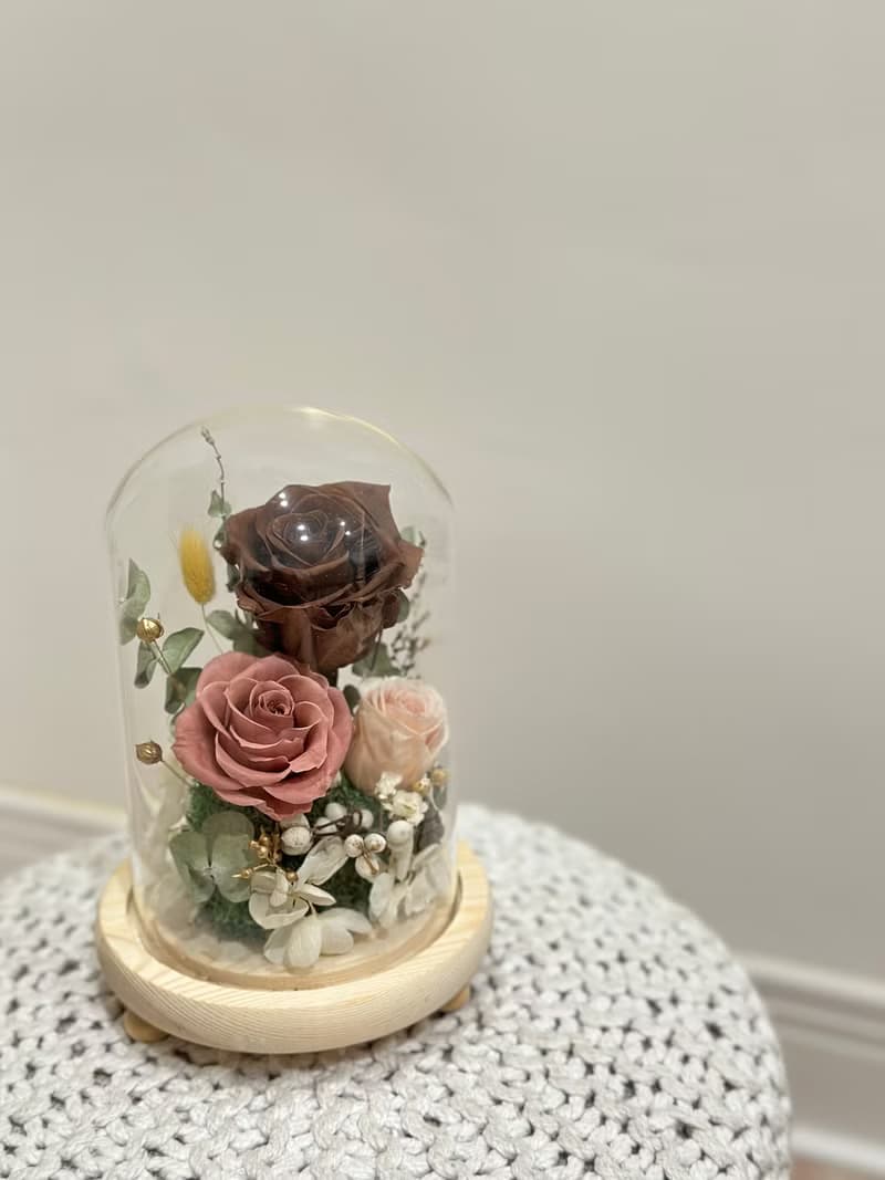 永生玫瑰玻璃盅 送禮 新年禮物 交換禮物 療癒小物
