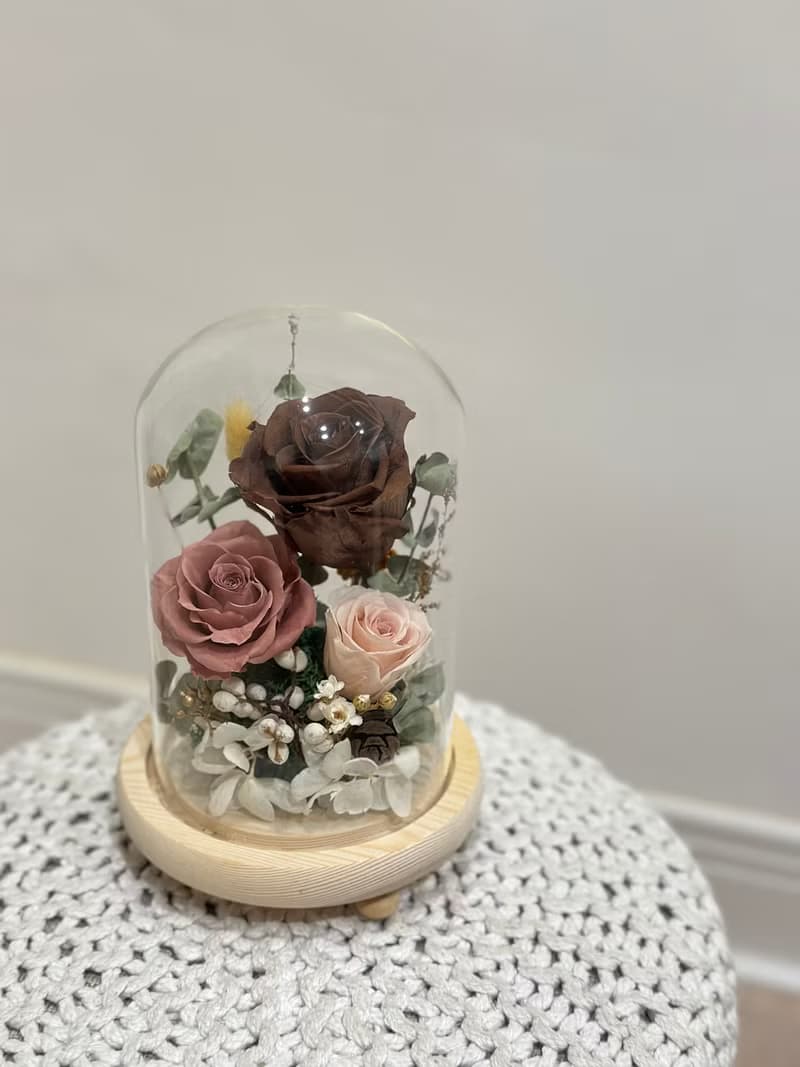 永生玫瑰玻璃盅 送禮 新年禮物 交換禮物 療癒小物