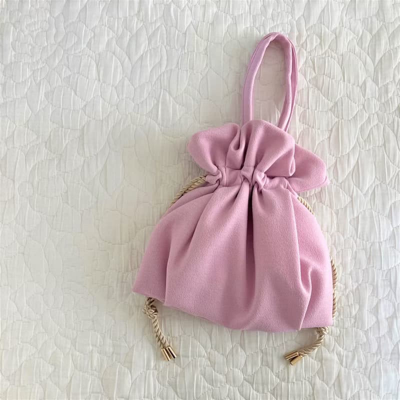 クレープアムンゼン タック巾着ミニバッグ ラベンダー