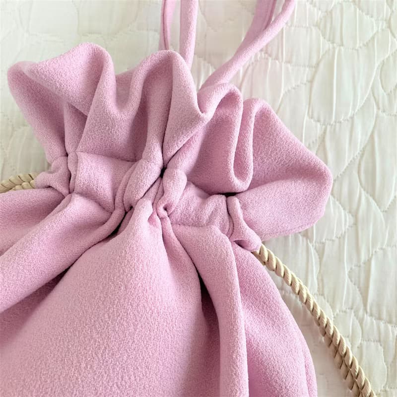 クレープアムンゼン タック巾着ミニバッグ ラベンダー