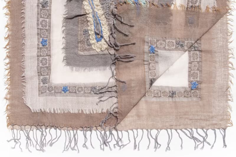 喀什米爾Cashmere/水煮羊毛披肩/針織圍巾/刺繡圍巾/羊絨披巾-花