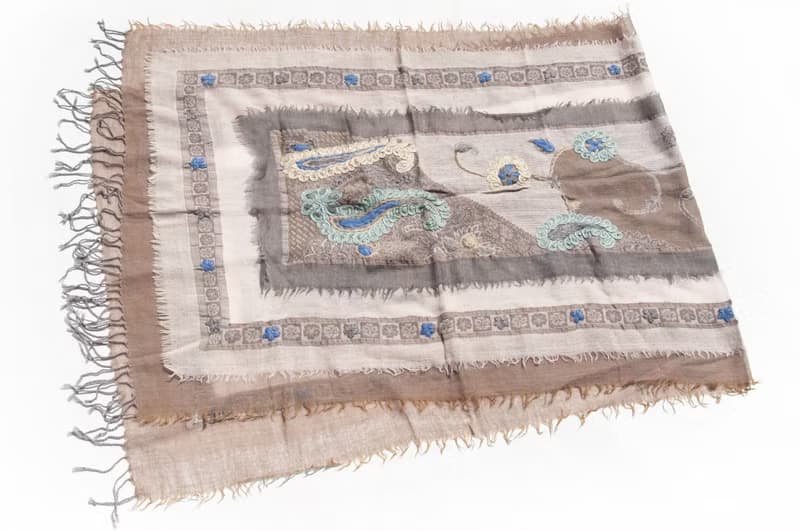 喀什米爾Cashmere/水煮羊毛披肩/針織圍巾/刺繡圍巾/羊絨披巾-花