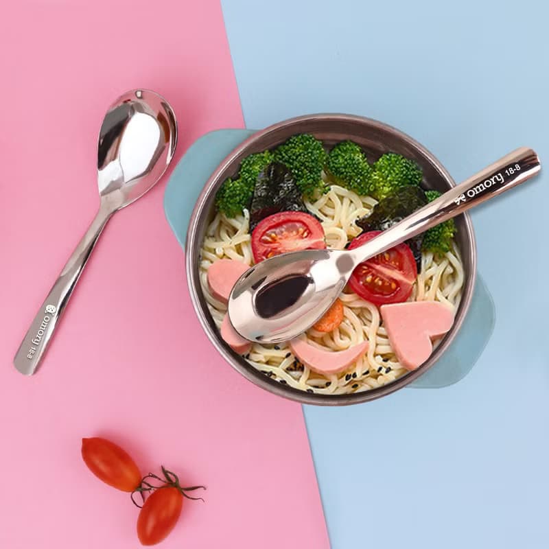 【OMORY】#304不鏽鋼韓式兒童湯匙-2入組