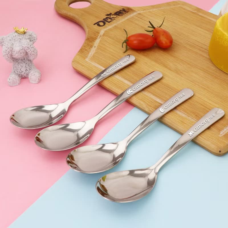 【OMORY】#304不鏽鋼韓式兒童湯匙-2入組