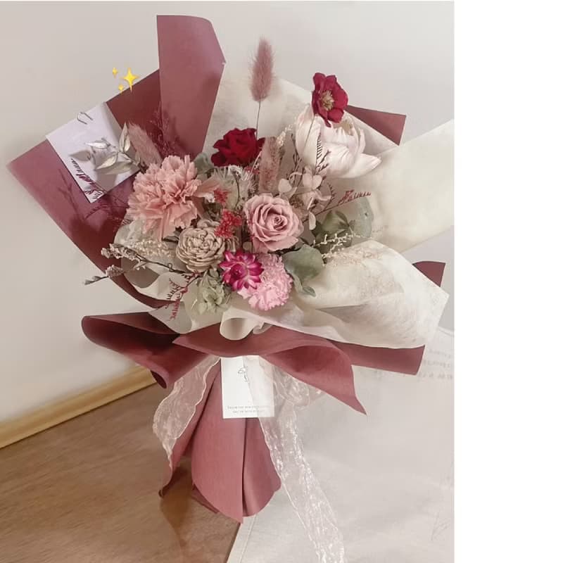 【母親節花禮】康乃馨 母親節花束 永生康乃馨 韓系花束 永生花束