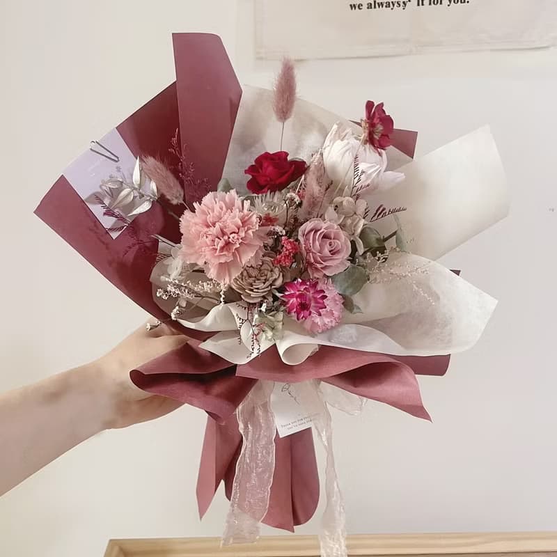 【母親節花禮】康乃馨 母親節花束 永生康乃馨 韓系花束 永生花束