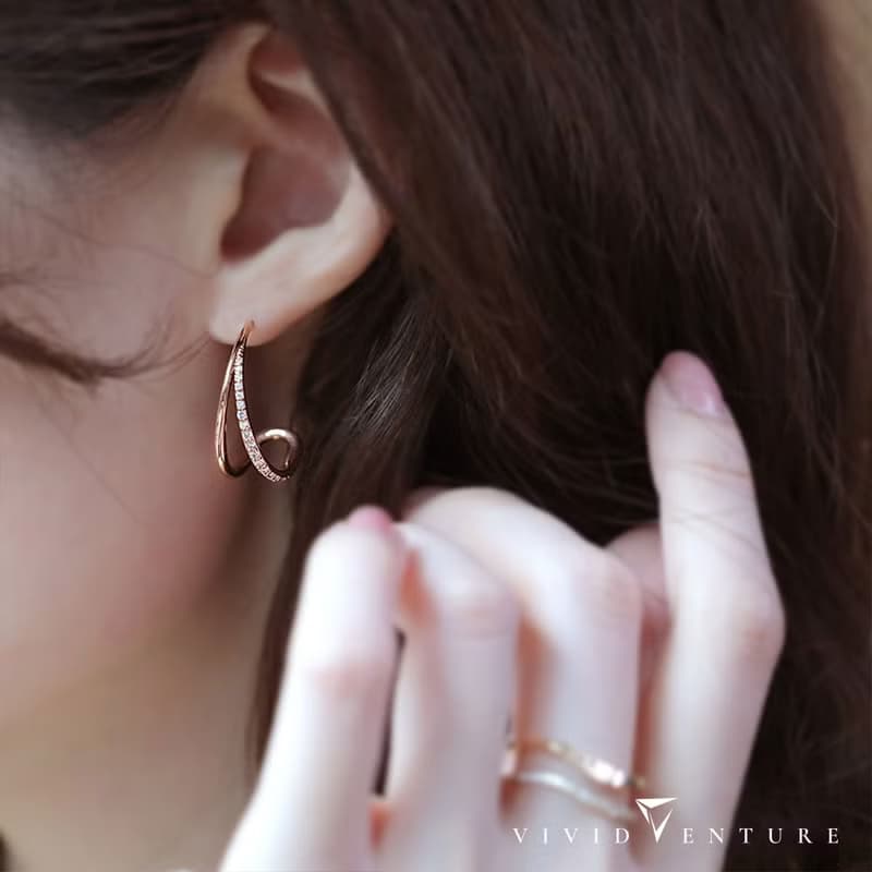 低音譜記號40分鑽石耳環 / 天然鑽石