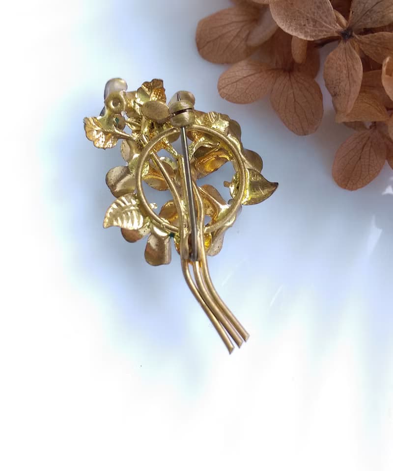 Vintage Jewelry 西洋古董飾品 立體 琺瑯花 花束 小花兒 別針