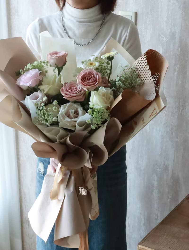 美拉德經典 卡布奇諾 玫瑰 鮮花花束/限台中地區