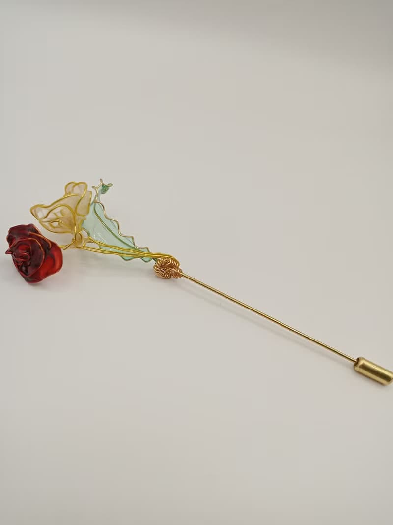 西裝胸針 玫瑰花束 水晶花