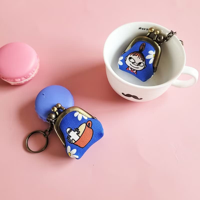 【Pinkoi x Moomin】小美與樹精 迷你 口金包 鑰匙圏 吊飾 -藍
