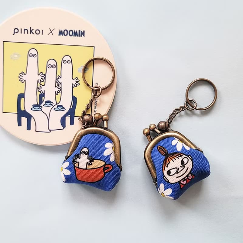【Pinkoi x Moomin】小美與樹精 迷你 口金包 鑰匙圏 吊飾 -藍