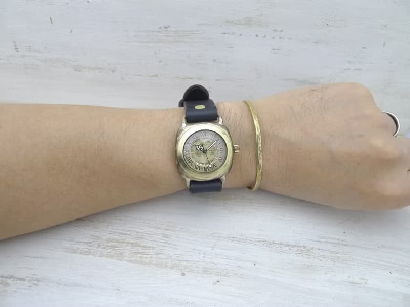 Caramel Box-MB 33mmBrass(真鍮)クッションケース 手作り腕時計 (393)