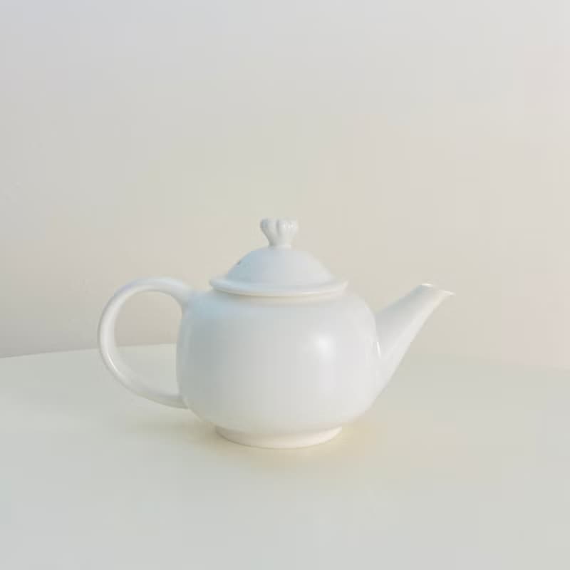 【茶具】白瓷英式紅茶壺-菊瓣蓋鈕