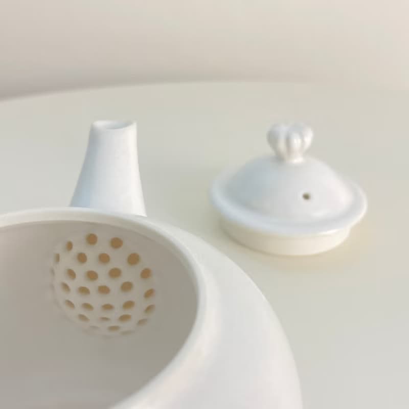 【茶具】白瓷英式紅茶壺-菊瓣蓋鈕