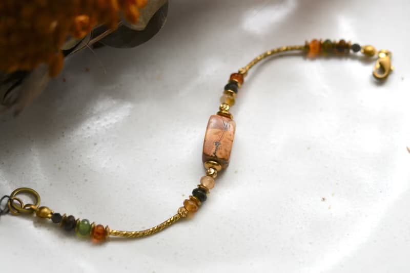 暮色│ 圖畫石x黃銅│ 黃銅手鍊